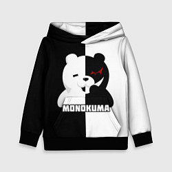 Толстовка-худи детская MONOKUMA МОНОКУМА BEAR, цвет: 3D-черный