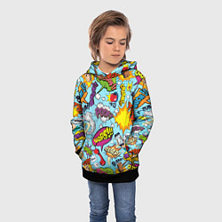 Толстовка-худи детская Комиксы, цвет: 3D-черный — фото 2