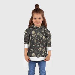 Толстовка-худи детская Рок-музыка, цвет: 3D-белый — фото 2