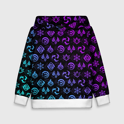 Детская толстовка GENSHIN IMPACT NEON / 3D-Белый – фото 1