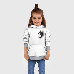 Толстовка-худи детская КОТ В СЕРДЦЕ, цвет: 3D-меланж — фото 2