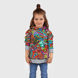 Толстовка-худи детская Яркая абстракция bright abstraction, цвет: 3D-меланж — фото 2