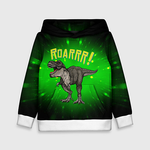 Детская толстовка Roarrr! Динозавр T-rex / 3D-Белый – фото 1