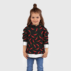 Толстовка-худи детская Chili peppers, цвет: 3D-белый — фото 2