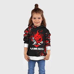Толстовка-худи детская SAMURAI CYBERPUNK 2077, цвет: 3D-белый — фото 2
