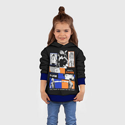 Толстовка-худи детская Хината и Кагеяма, цвет: 3D-синий — фото 2