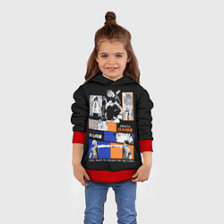 Толстовка-худи детская Хината и Кагеяма, цвет: 3D-красный — фото 2