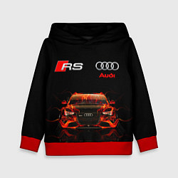 Толстовка-худи детская AUDI RS 5 FIRE АУДИ РС 5, цвет: 3D-красный