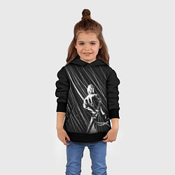 Толстовка-худи детская Вирджил под дождём, цвет: 3D-черный — фото 2