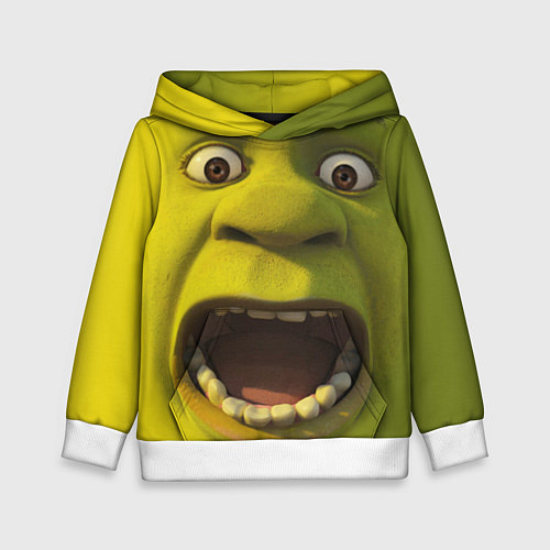 Детская толстовка Shrek is Yelling / 3D-Белый – фото 1