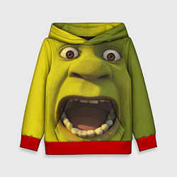 Толстовка-худи детская Shrek is Yelling, цвет: 3D-красный