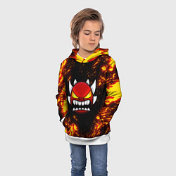 Толстовка-худи детская Geometry Dash: Demon Z, цвет: 3D-белый — фото 2
