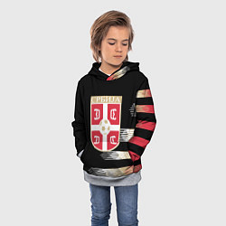 Толстовка-худи детская Сборная Сербии, цвет: 3D-меланж — фото 2
