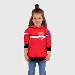 Толстовка-худи детская Сборная Сербии, цвет: 3D-черный — фото 2