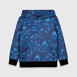 Толстовка-худи детская ГЖЕЛЬ, цвет: 3D-черный