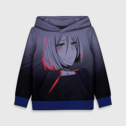 Детская толстовка Аниме Грустная / 3D-Синий – фото 1