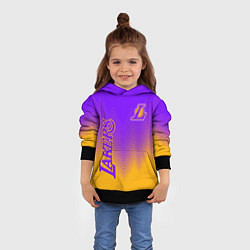 Толстовка-худи детская LOS ANGELES LAKERS ЛЕЙКЕРС, цвет: 3D-черный — фото 2