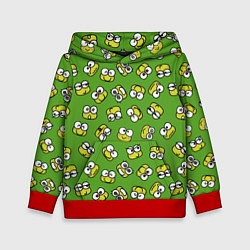 Толстовка-худи детская Смайлы Лягушки, цвет: 3D-красный