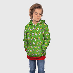 Толстовка-худи детская Смайлы Лягушки, цвет: 3D-красный — фото 2
