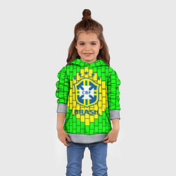 Толстовка-худи детская Сборная Бразилии, цвет: 3D-меланж — фото 2