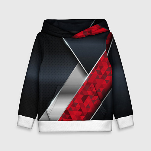 Детская толстовка 3D BLACK AND RED METAL / 3D-Белый – фото 1