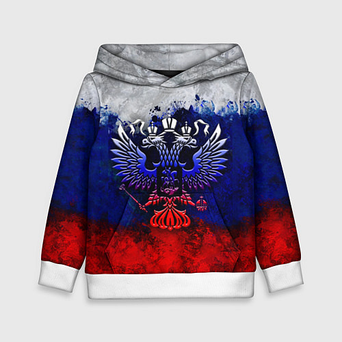 Детская толстовка Россия Russia Герб / 3D-Белый – фото 1