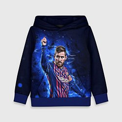 Толстовка-худи детская Lionel Messi Barcelona 10, цвет: 3D-синий