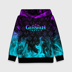 Толстовка-худи детская GENSHIN IMPACT НЕОНОВЫЙ ОГОНЬ, цвет: 3D-черный