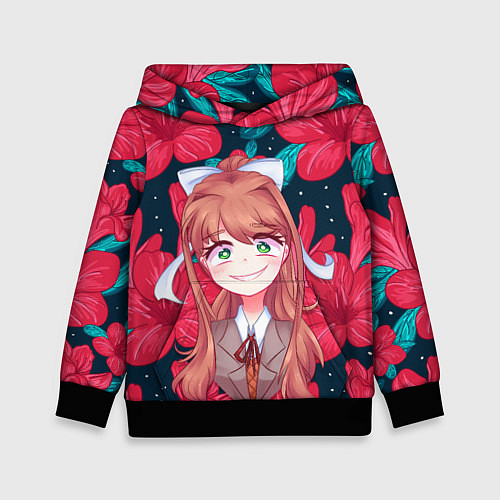 Детская толстовка Моника в цветах / 3D-Черный – фото 1