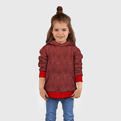 Толстовка-худи детская Isaacs pattern, цвет: 3D-красный — фото 2
