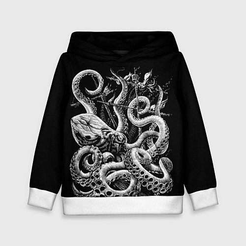 Детская толстовка Кракен Монстр / 3D-Белый – фото 1