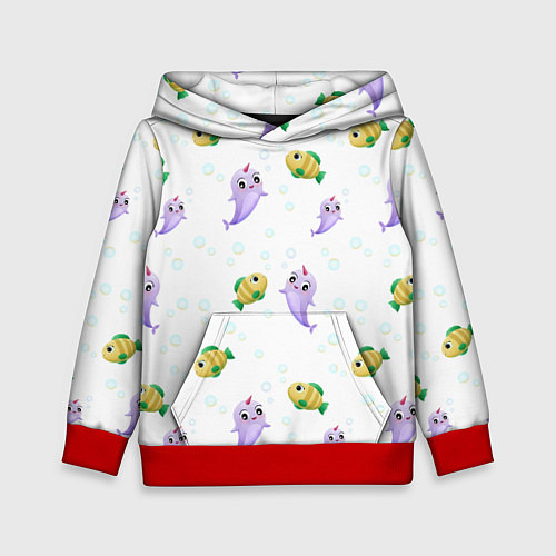Детская толстовка Морские жители / 3D-Красный – фото 1