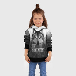 Толстовка-худи детская ЛЕС МОЙ ХРАМ ВОЛК, цвет: 3D-черный — фото 2