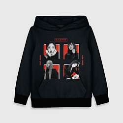 Толстовка-худи детская BLACKPINK Red and black, цвет: 3D-черный