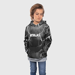 Толстовка-худи детская METALLICA РАЗРЯД МОЛНИИ, цвет: 3D-меланж — фото 2