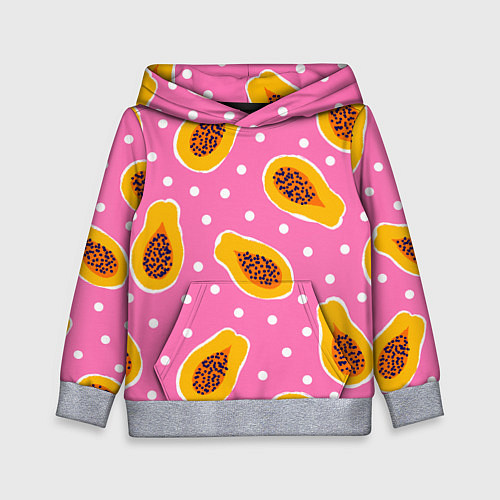 Детская толстовка Папайя на розовом / 3D-Меланж – фото 1