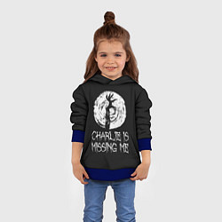 Толстовка-худи детская Charlie is missing me, цвет: 3D-синий — фото 2