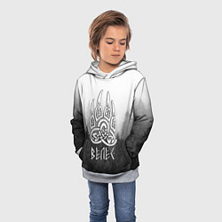 Толстовка-худи детская ВЕЛЕС туманный лес, цвет: 3D-меланж — фото 2