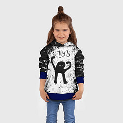 Толстовка-худи детская ЪУЪ СЪУКА брызги красок, цвет: 3D-синий — фото 2