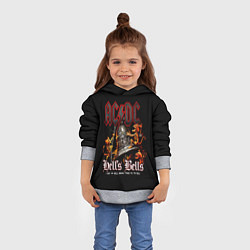 Толстовка-худи детская ACDC Hells Bells, цвет: 3D-меланж — фото 2