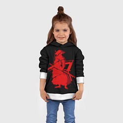 Толстовка-худи детская Самурай, цвет: 3D-белый — фото 2