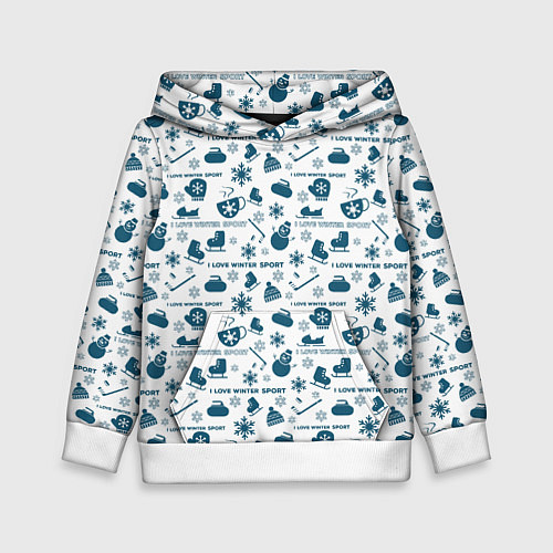 Детская толстовка Зимние виды спорта / 3D-Белый – фото 1