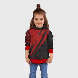 Толстовка-худи детская Красное чёрное 3D, цвет: 3D-красный — фото 2