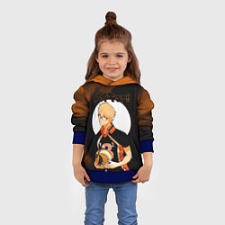 Толстовка-худи детская Кей Цукишима Haikyuu!!, цвет: 3D-синий — фото 2