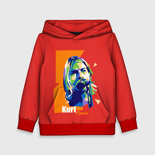 Детская толстовка Kurt Cobain / 3D-Красный – фото 1