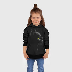 Толстовка-худи детская Черный кот, цвет: 3D-черный — фото 2