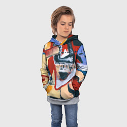 Толстовка-худи детская Картина 14, 3D, Ческидов А, цвет: 3D-меланж — фото 2