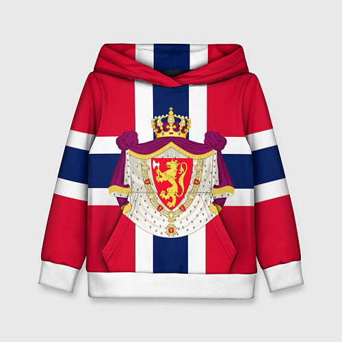 Детская толстовка Норвегия Флаг и герб Норвегии / 3D-Белый – фото 1