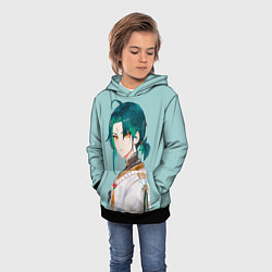 Толстовка-худи детская Xiao Genshin Impact, цвет: 3D-черный — фото 2