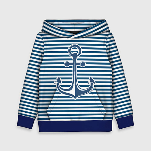Детская толстовка Тельняшка с якорем / 3D-Синий – фото 1